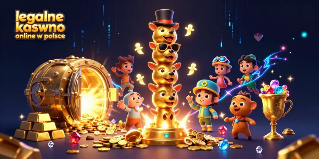 Experience the thrill at legalne kasyno online w polsce with vibrant 3D casino characters and treasures.
