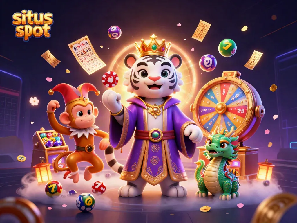 Engage in thrilling gameplay at situs slot with vibrant slot reels and dynamic scenes featuring animated characters.