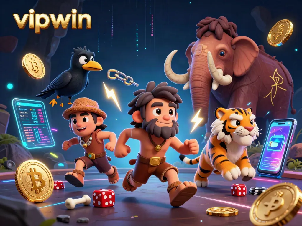 Win big at vipwin with playful cavemen and crypto-themed casino magic!