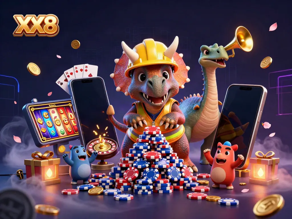 Win big with exciting slot games at XX8, featuring dynamic gaming elements and vibrant energy.