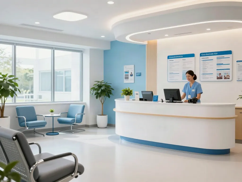 Link slot: Professional healthcare environment showcasing compassionate patient care in a medical clinic.