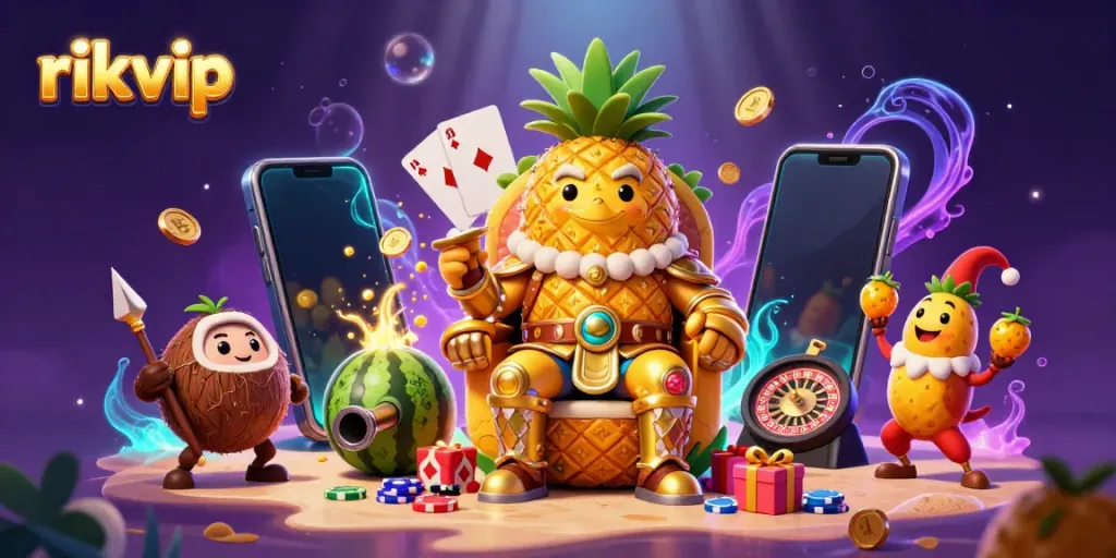 Experience the thrill of rikvip with vibrant casino characters and dynamic gaming elements.