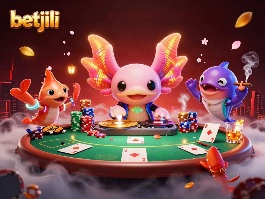 Experience thrilling betjili action in a vibrant casino scene featuring neon characters.