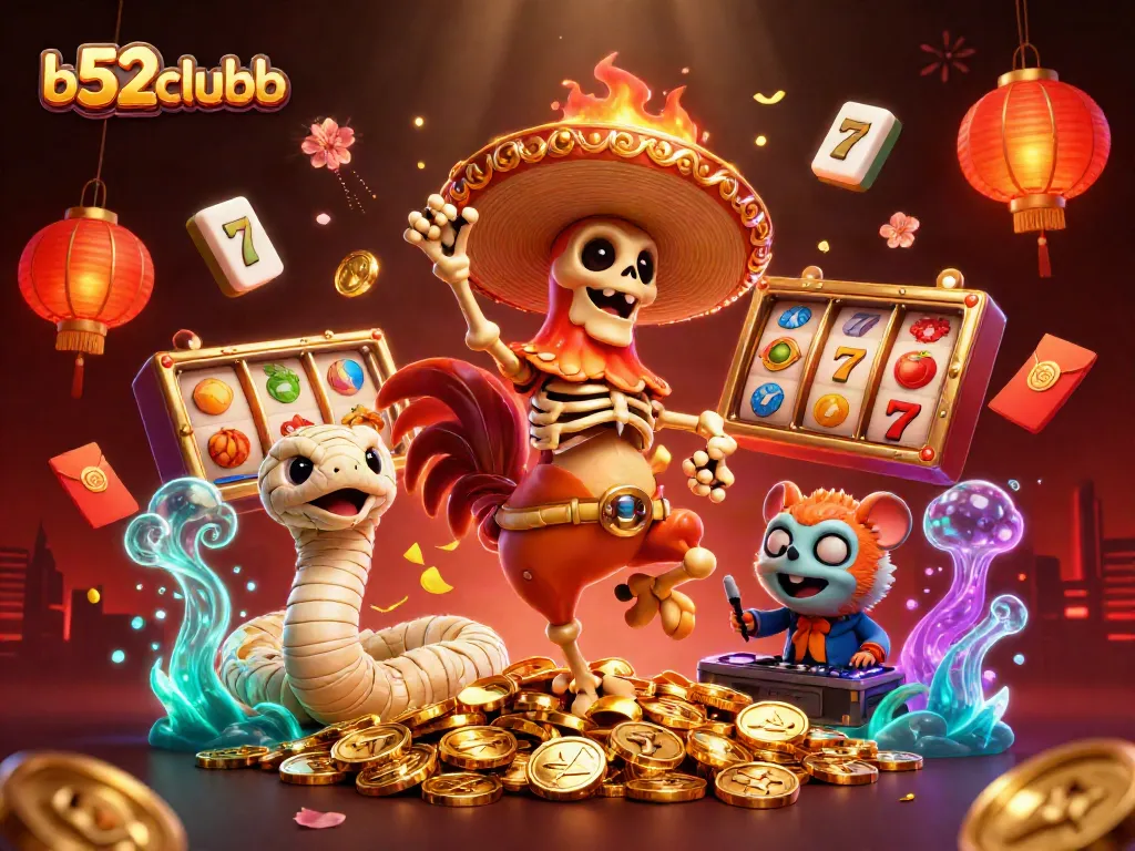 Engage in thrilling wins with b52clubb featuring a vibrant 3D casino scene packed with action and excitement.