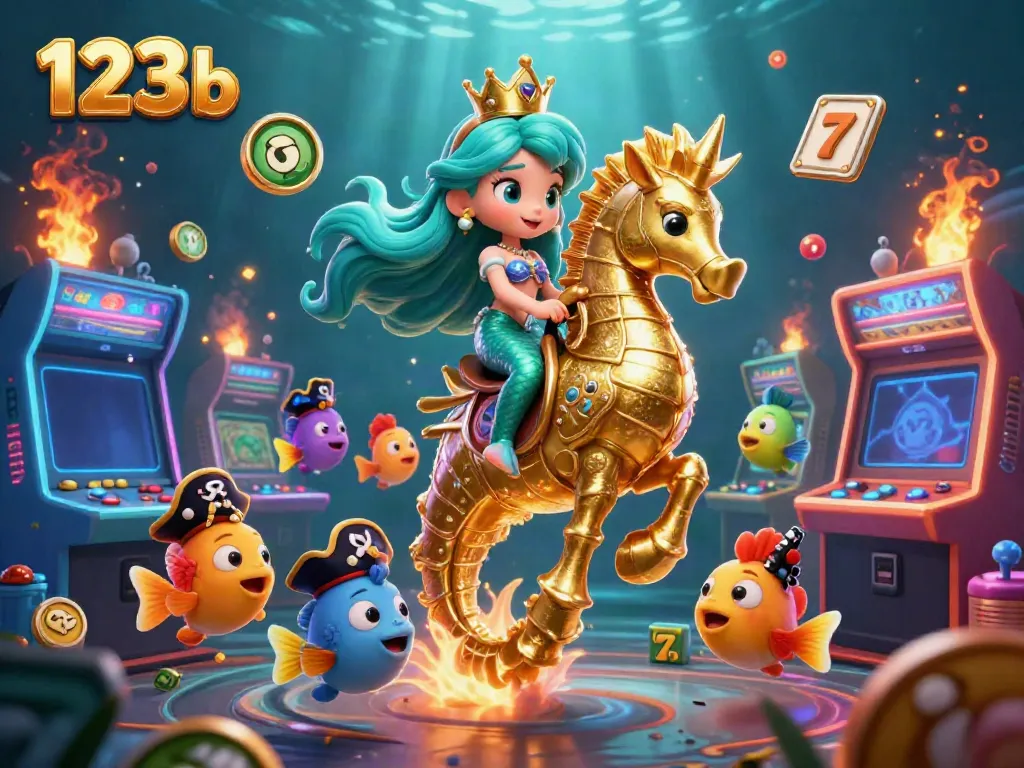 Engage in 123b with a vibrant scene of a mermaid princess and gameplay elements like slot reels.