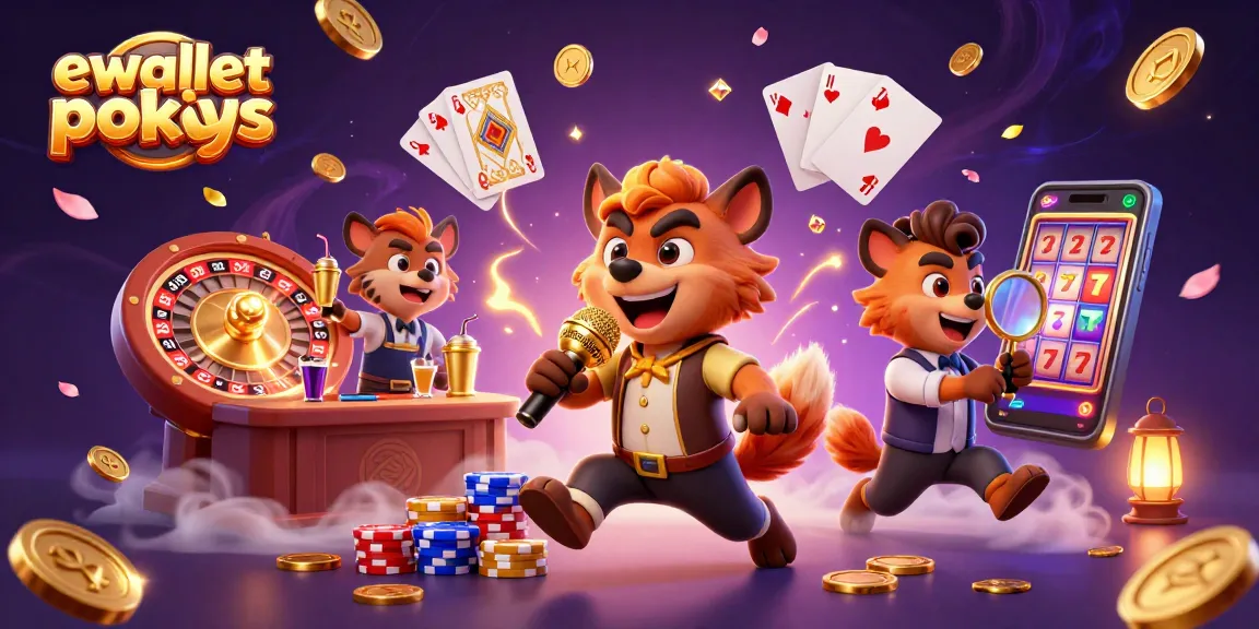 Engage in ewallet pokies excitement with a 3D hyena comedy casino scene showcasing dynamic characters and rich game elements.
