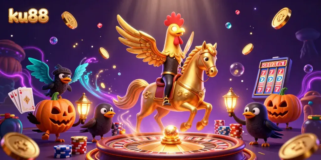 Engage in golden rooster-themed slots and casino thrills at ku88 with vibrant, immersive gaming.