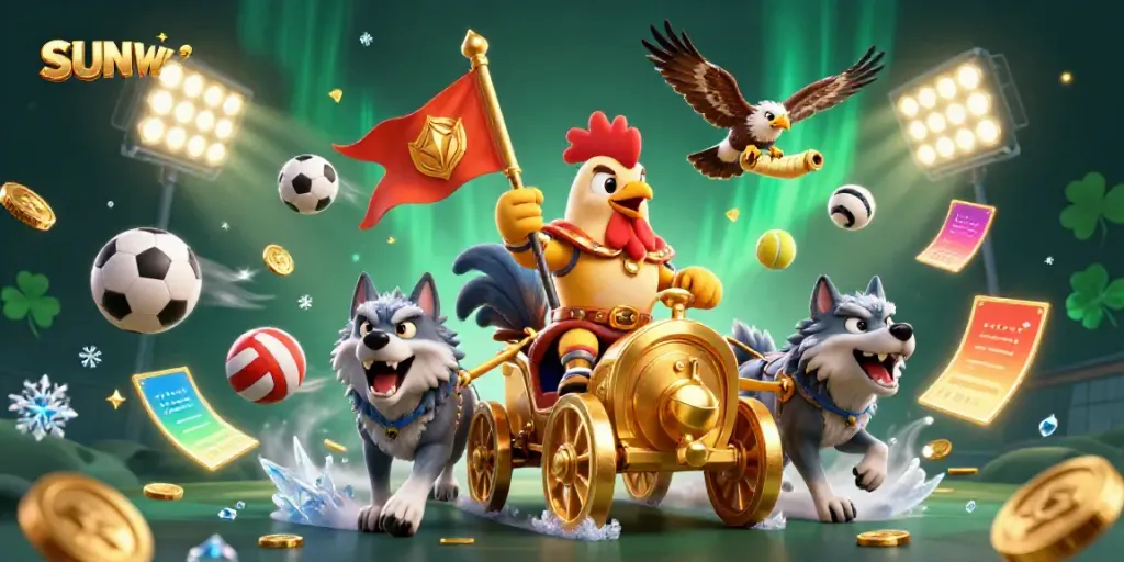 Experience the excitement of SUNWIN casino gaming with dynamic characters and vibrant elements.