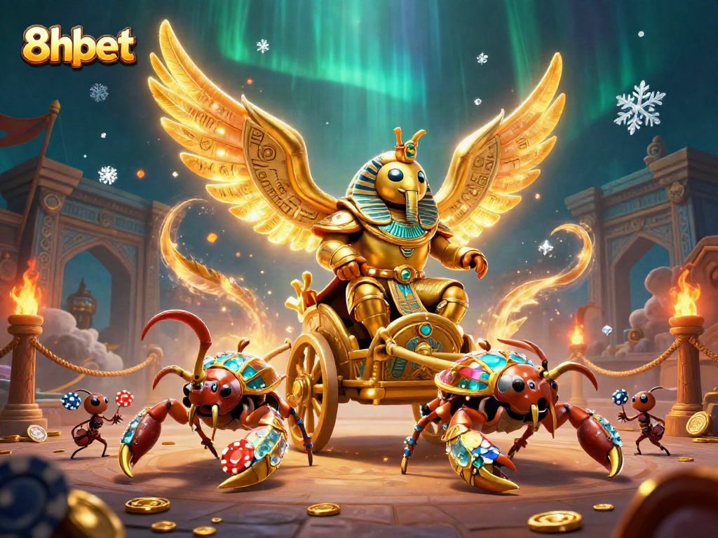 Experience the thrilling world of 8xbet with a dazzling 3D casino illustration featuring dynamic gaming elements.