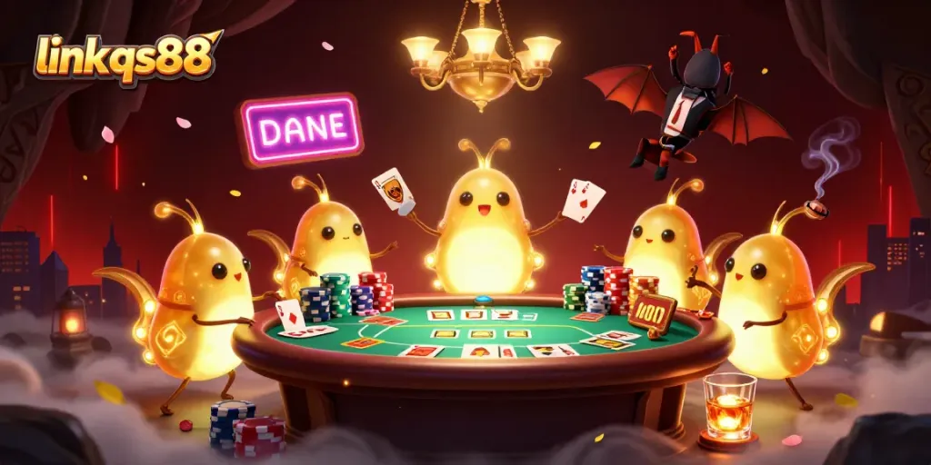 Engage in poker excitement at link qs88, where glowworms illuminate a vibrant cave casino scene.