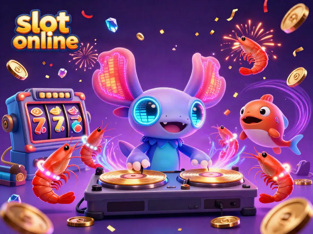 Spin winning reels in slot online with vibrant axolotl DJ and dazzling game elements!