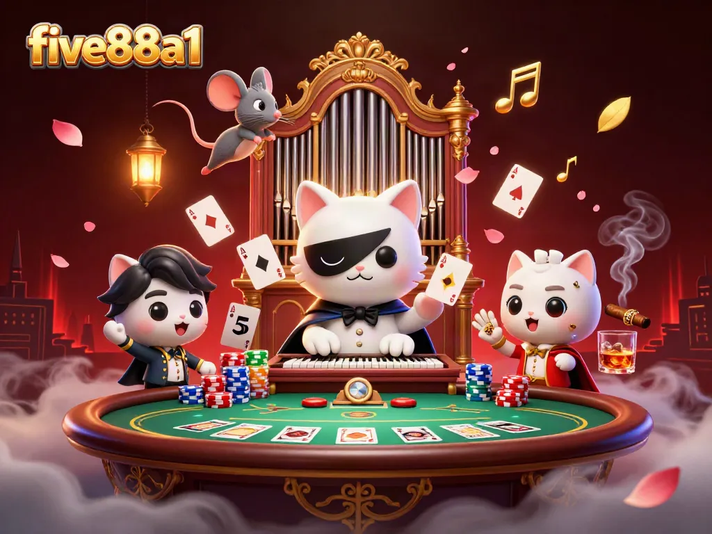 Engage with five88a1’s vibrant casino world featuring a dynamic scene with gaming elements.
