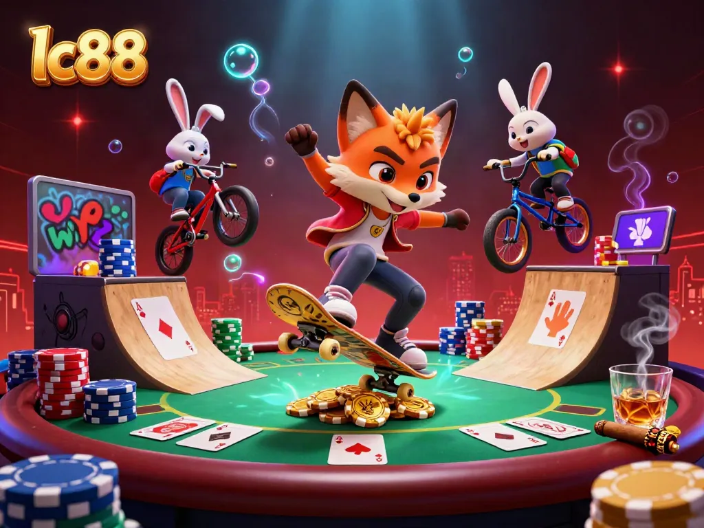 Experience exciting lc88 casino gaming with vibrant characters in an engaging 3D scene.