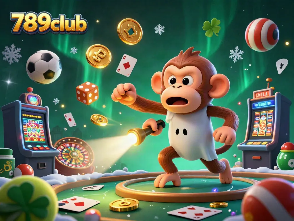 Engage in thrilling games at 789club with a mischievous monkey in a haunted casino.