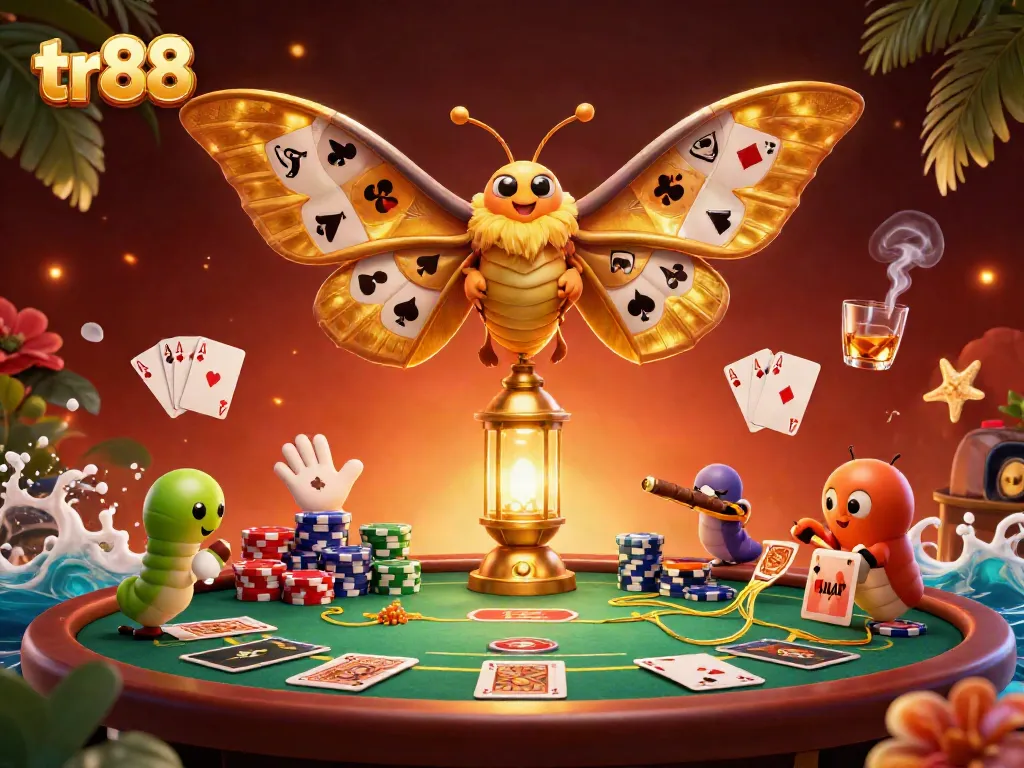 Experience the thrill of tr88 gambling with vibrant 3D casino illustration featuring poker elements.