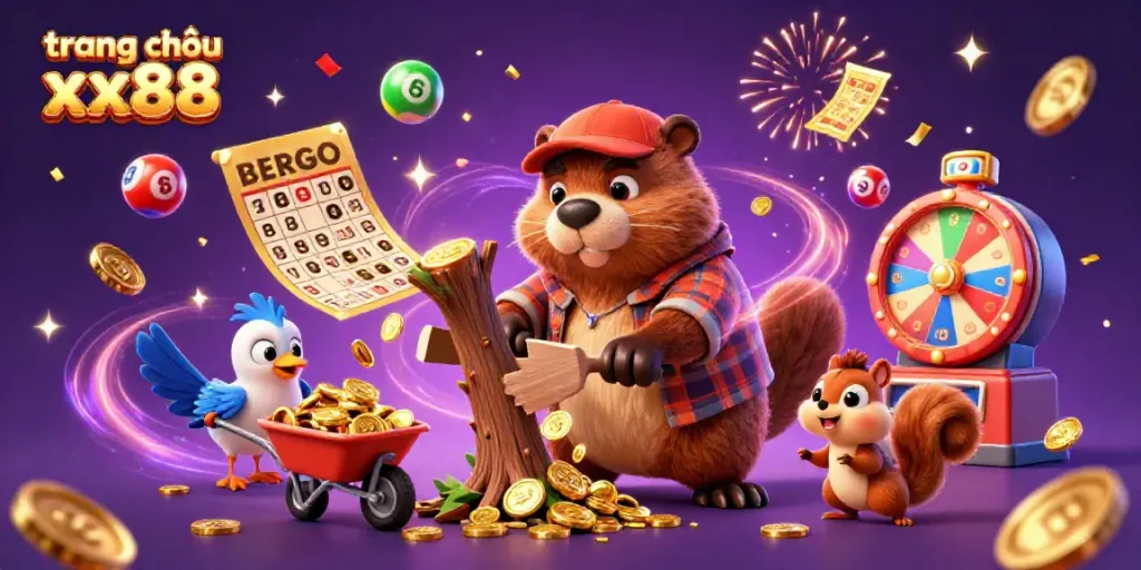 Engage with the vibrant world of trang chủ xx88 as characters celebrate winning moments amidst a magical golden coin rain.