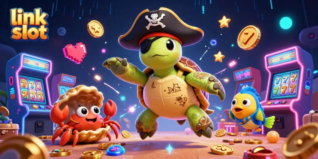 Engage with thrilling link slot action featuring vibrant characters and bright slot elements