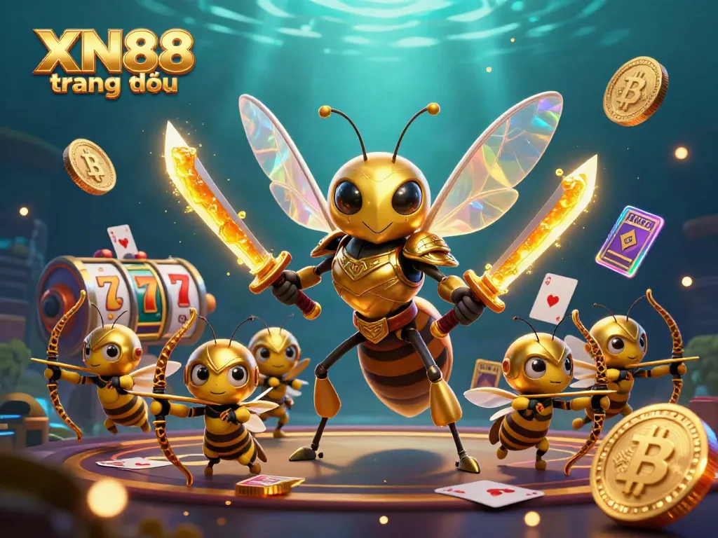 Experience the excitement of XN88 trang chủ with a vibrant 3D casino scene filled with action and color.
